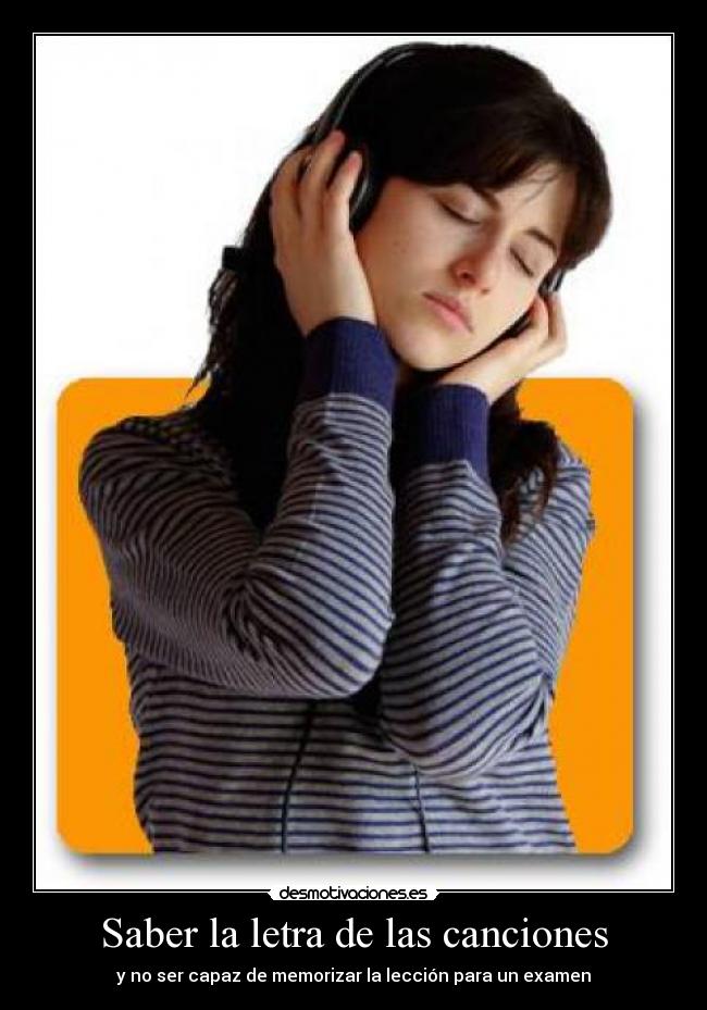Saber la letra de las canciones -