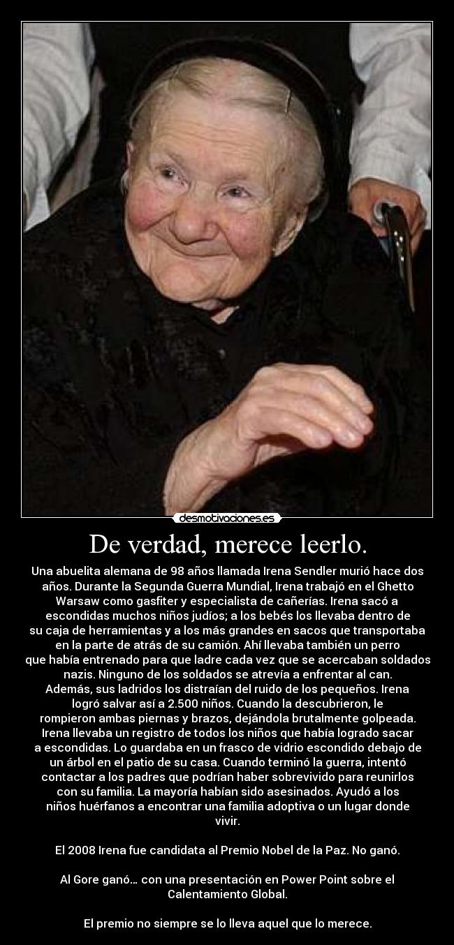 De verdad, merece leerlo. -