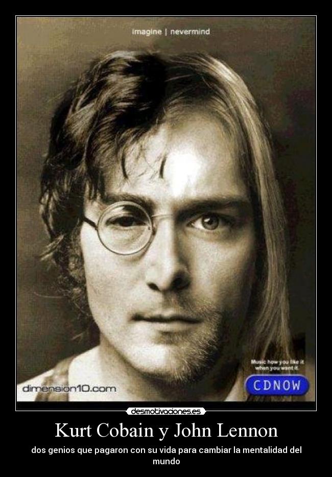 Kurt Cobain y John Lennon -