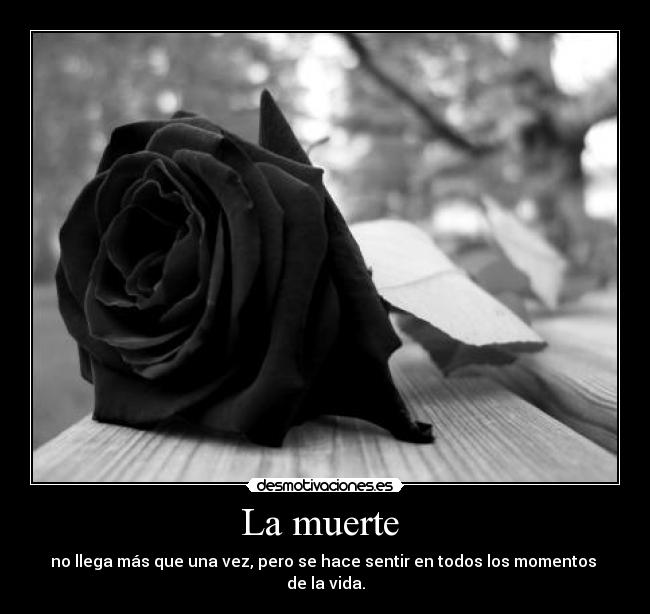 La muerte - no llega más que una vez, pero se hace sentir en todos los momentos
de la vida.