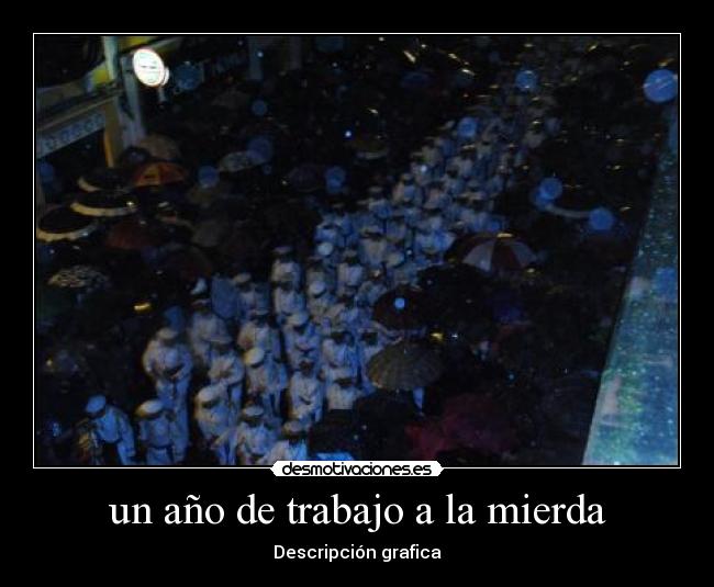 un año de trabajo a la mierda - Descripción grafica