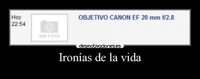 Ironías de la vida -