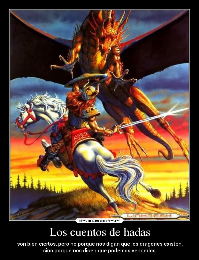 carteles deivod los cuentos hadas dragones luchar vencerlos desmotivaciones