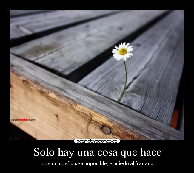 Solo hay una cosa que hace - que un sueño sea imposible, el miedo al fracaso