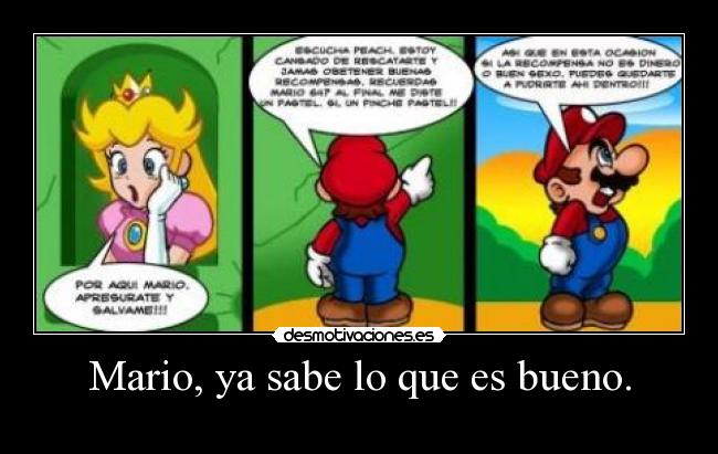 Mario, ya sabe lo que es bueno. -        