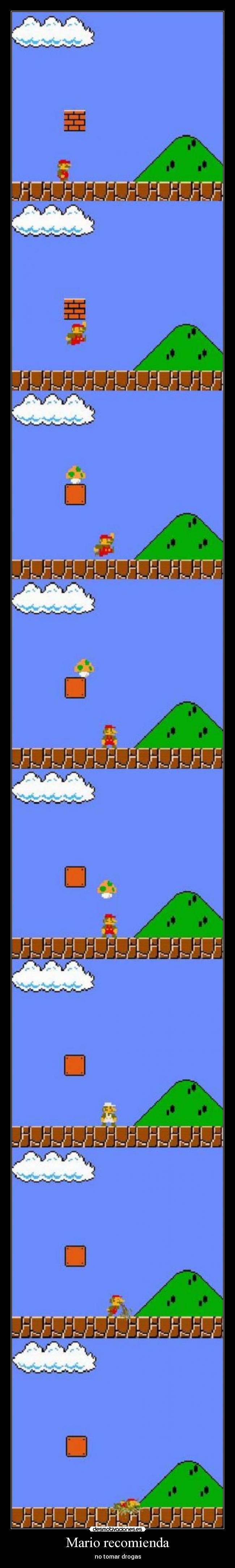 carteles mario seta alucinogena vomito desmotivaciones