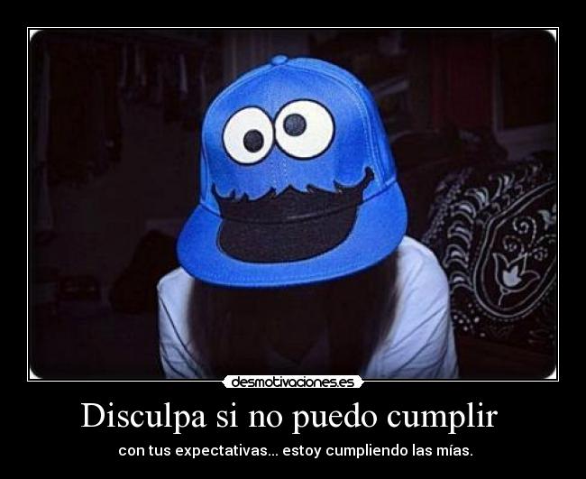 Disculpa si no puedo cumplir - con tus expectativas... estoy cumpliendo las mías.