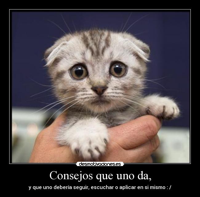 Consejos que uno da, -