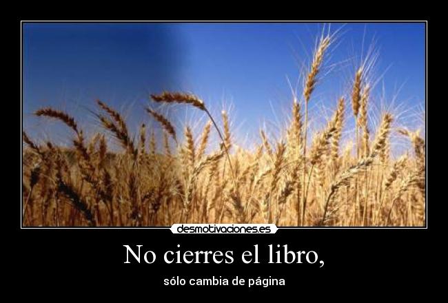 No cierres el libro, - sólo cambia de página