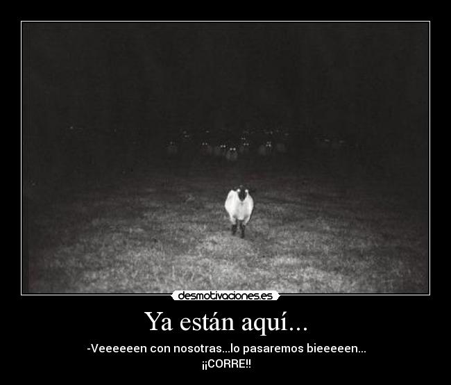 Ya están aquí... - -Veeeeeen con nosotras...lo pasaremos bieeeeen...
¡¡CORRE!!
