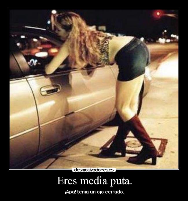 Eres media puta. - ¡Apa! tenia un ojo cerrado.