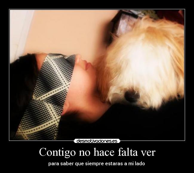 Contigo no hace falta ver -