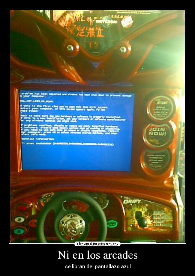 Ni en los arcades - se libran del pantallazo azul