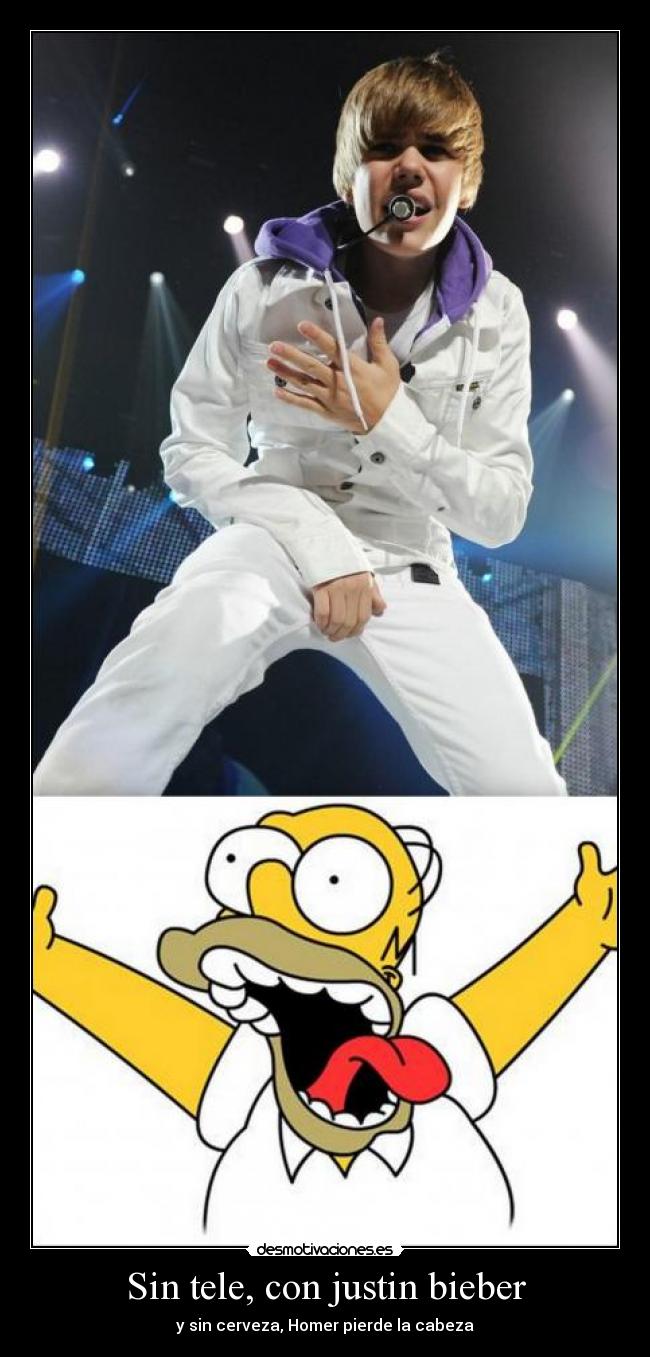Sin tele, con justin bieber - y sin cerveza, Homer pierde la cabeza