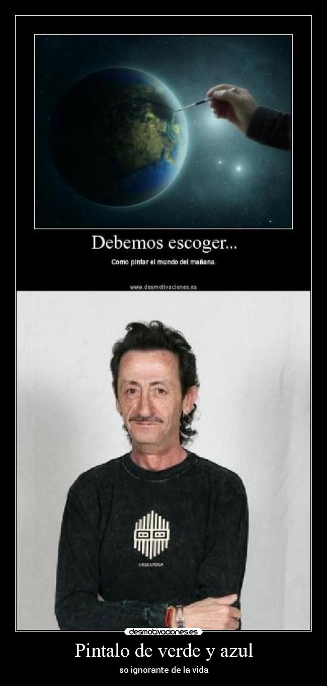 Pintalo de verde y azul -