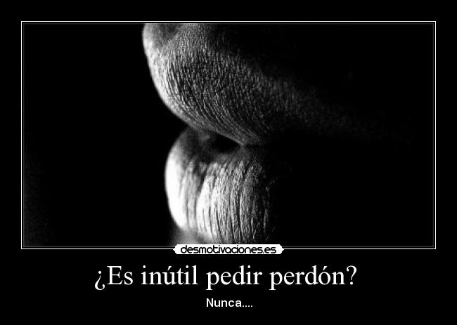 ¿Es inútil pedir perdón?  - Nunca....