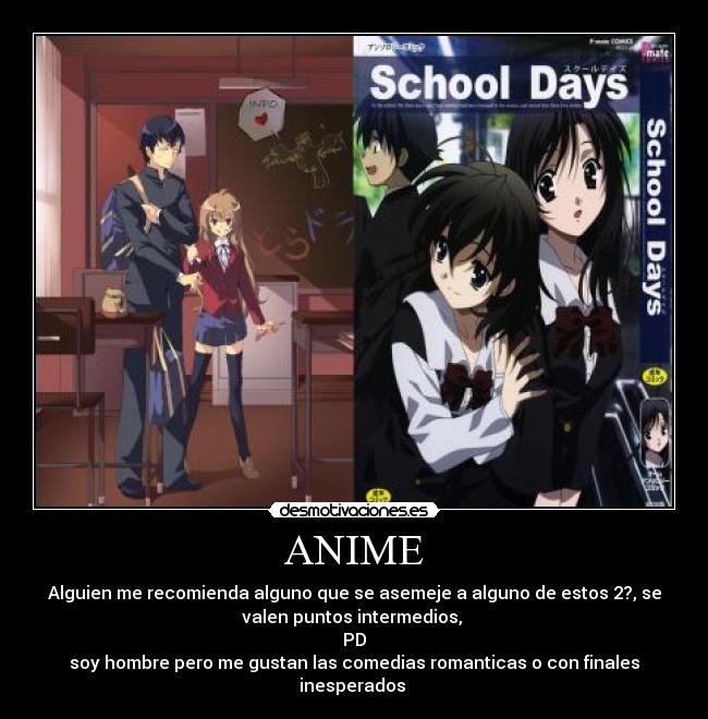carteles anime recomiendenme algo desmotivaciones