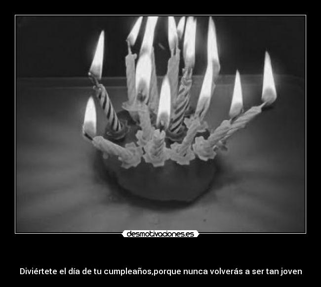   - Diviértete el día de tu cumpleaños,porque nunca volverás a ser tan joven