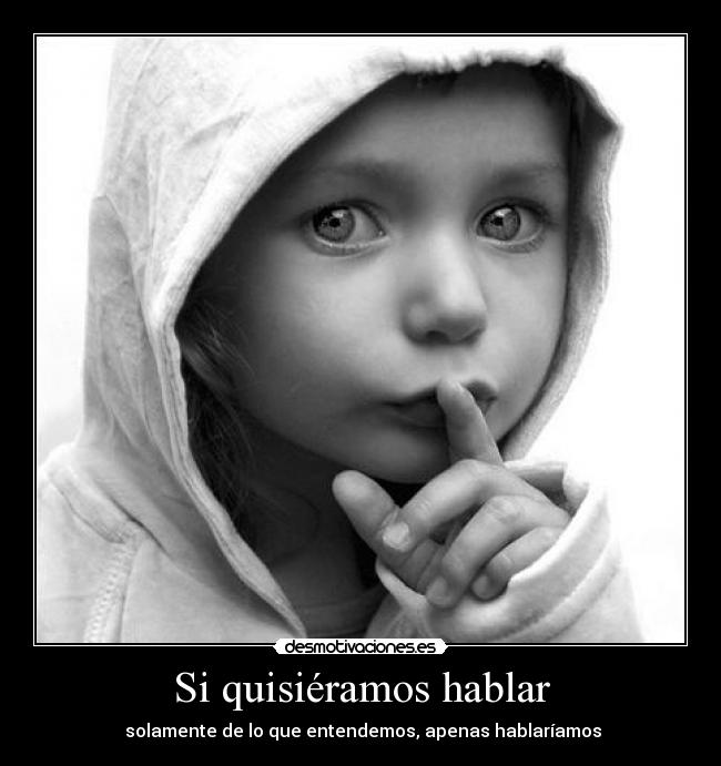 Si quisiéramos hablar - solamente de lo que entendemos, apenas hablaríamos