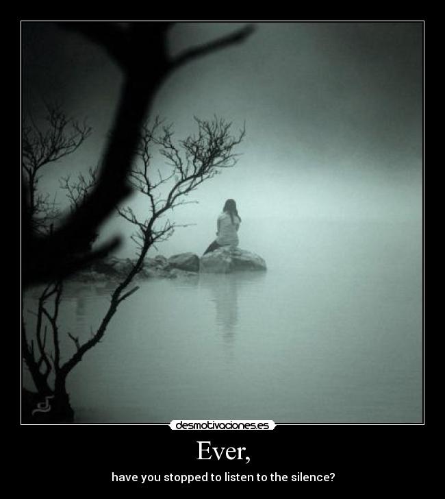 Ever, - have you stopped to listen to the silence?