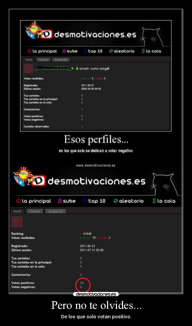Pero no te olvides... - De los que solo votan positivo.