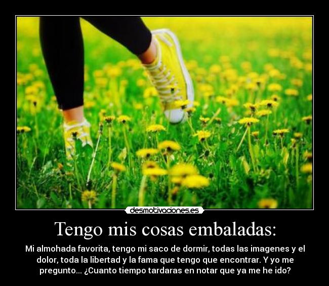 Tengo mis cosas embaladas: -