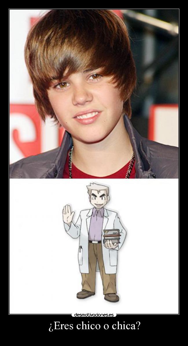 carteles profesor oak pregunta justin bieber eres chico chica desmotivaciones