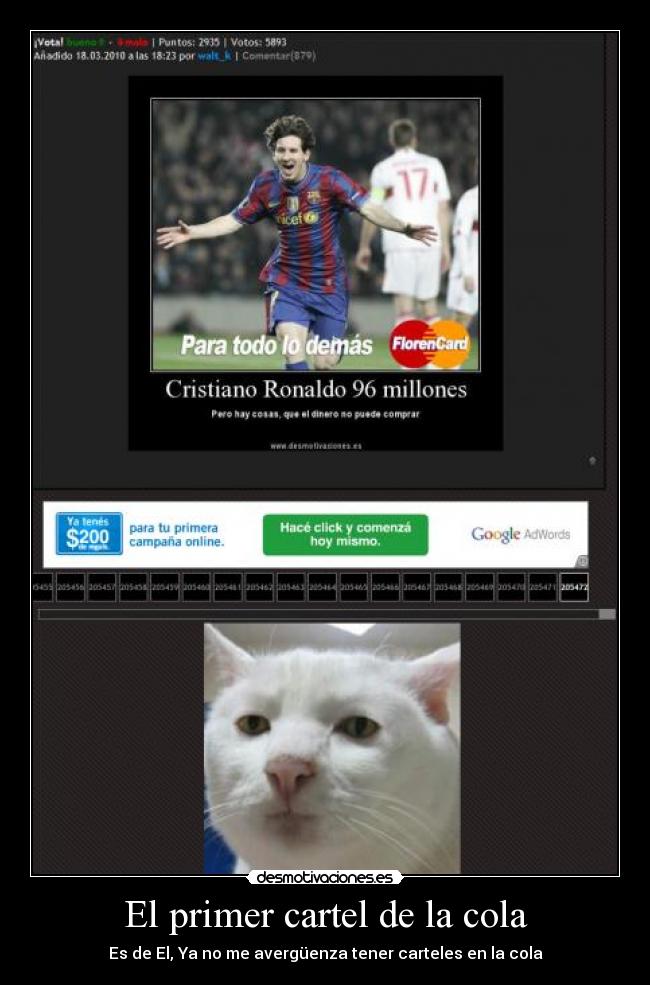 El primer cartel de la cola - Es de El, Ya no me avergüenza tener carteles en la cola