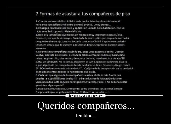 Queridos compañeros... - temblad...