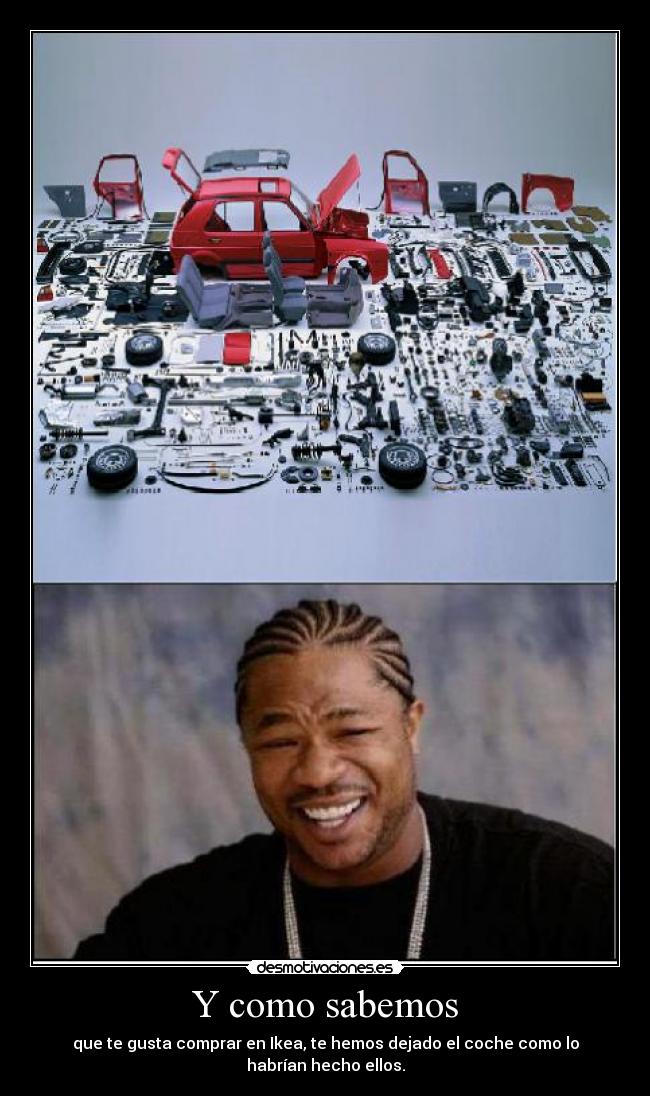 carteles xzibit ikea coche desmotivaciones