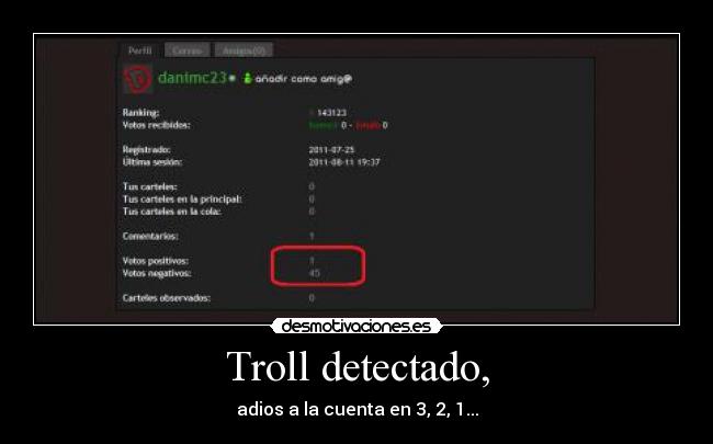 Troll detectado, -
