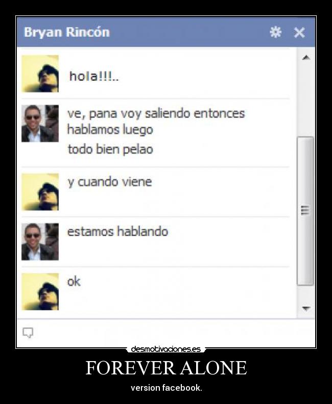 FOREVER ALONE - version facebook.
