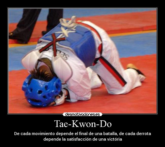 Tae-Kwon-Do - De cada movimiento depende el final de una batalla, de cada derrota
depende la satisfacción de una victória
