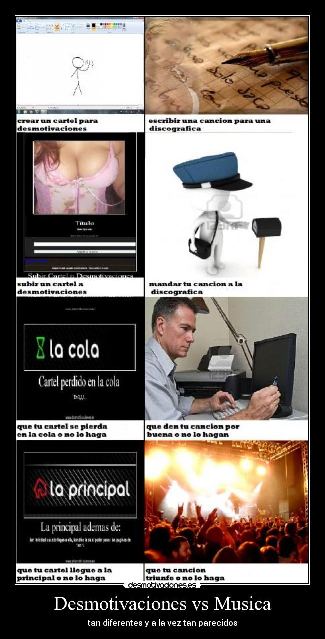 Desmotivaciones vs Musica - tan diferentes y a la vez tan parecidos