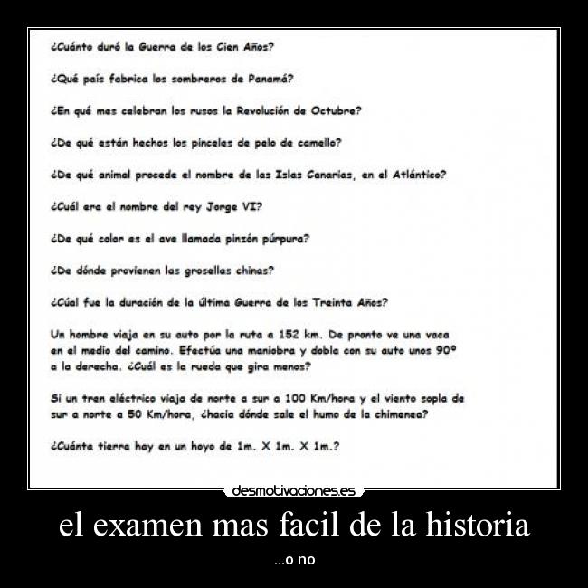 el examen mas facil de la historia - 
