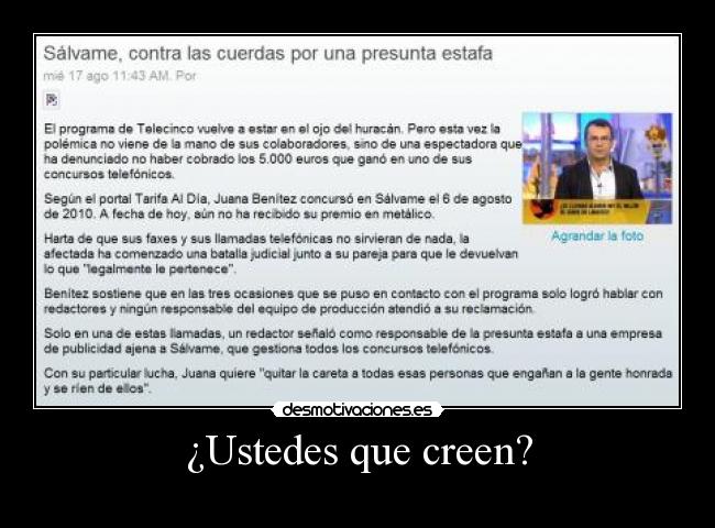 ¿Ustedes que creen? -