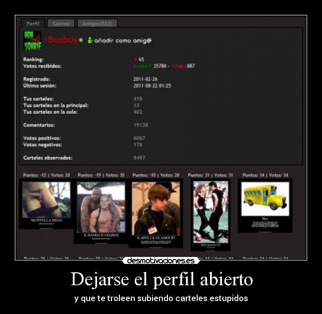 carteles troll perfil abierto desmotivaciones desmotivaciones