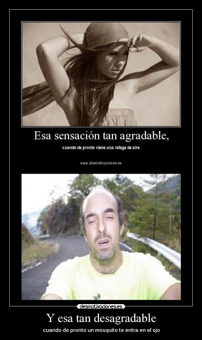 Y esa tan desagradable - cuando de pronto un mosquito te entra en el ojo