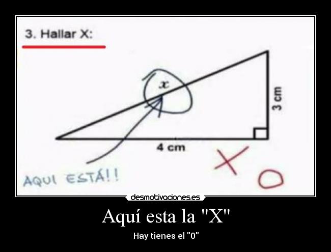 Aquí esta la X - Hay tienes el 0