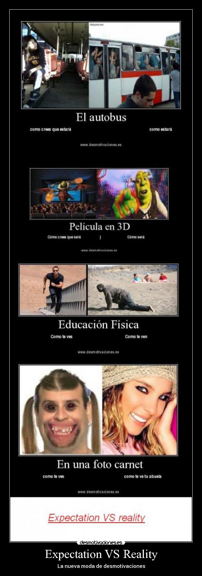 carteles expectation reality desmotivaciones