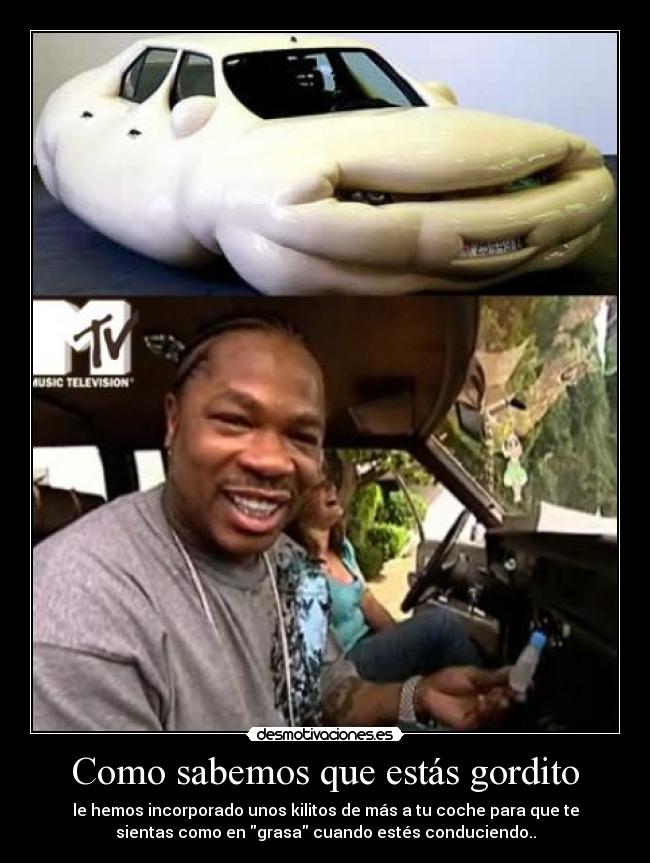 Como sabemos que estás gordito - le hemos incorporado unos kilitos de más a tu coche para que te
sientas como en grasa cuando estés conduciendo..