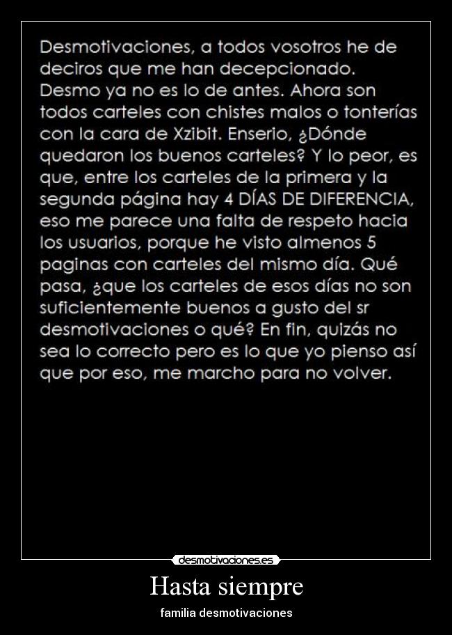 Hasta siempre - familia desmotivaciones