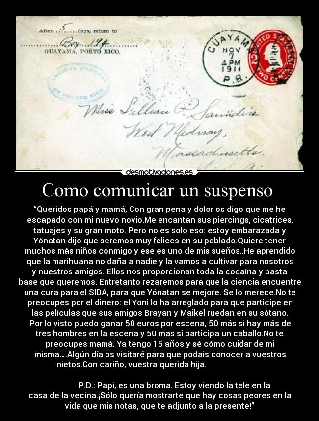 Como comunicar un suspenso -