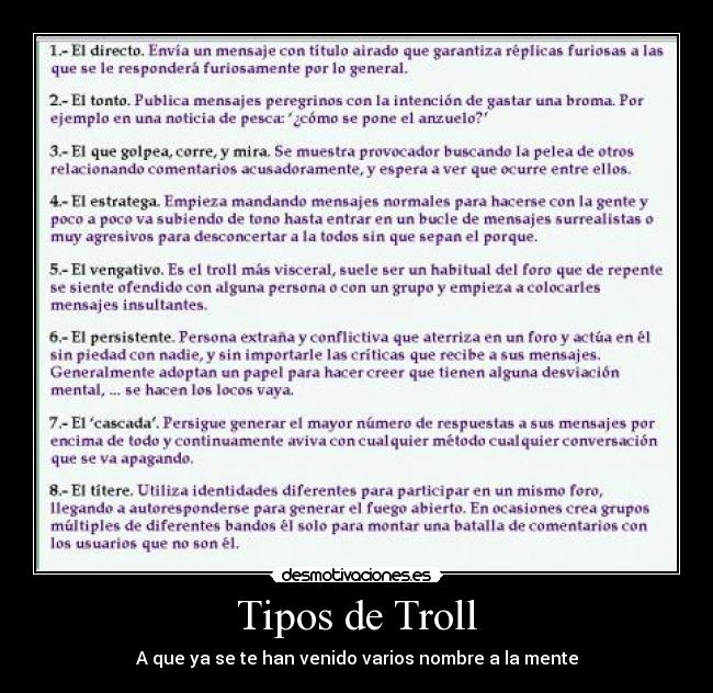 Tipos de Troll -