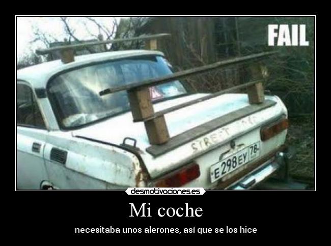 Mi coche - necesitaba unos alerones, así que se los hice