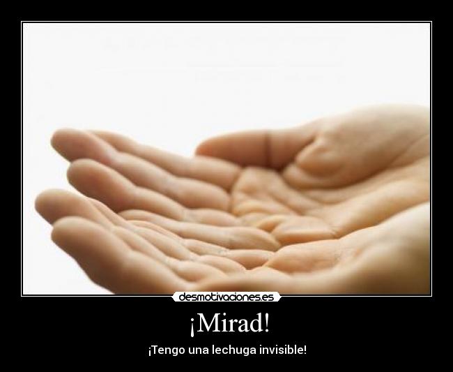 ¡Mirad! - ¡Tengo una lechuga invisible!