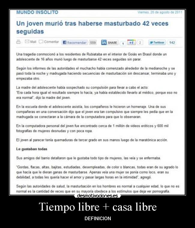 Tiempo libre + casa libre - DEFINICION