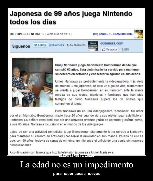 La edad no es un impedimento - para hacer cosas nuevas