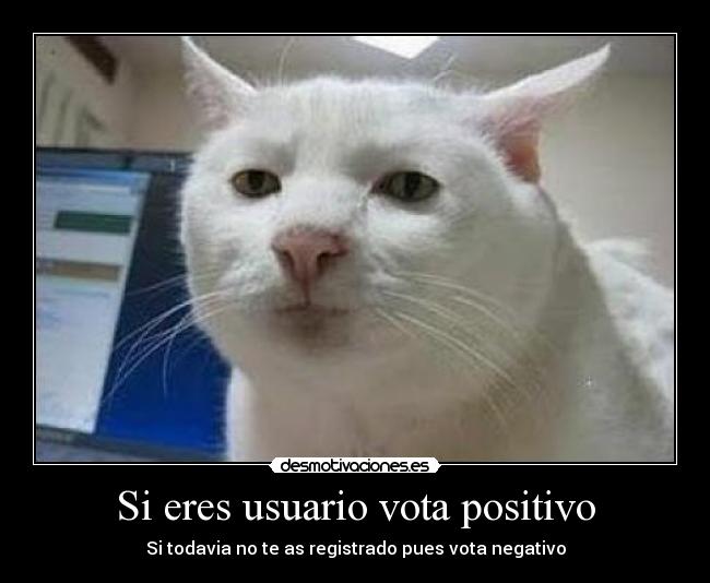 Si eres usuario vota positivo - Si todavia no te as registrado pues vota negativo