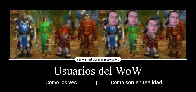 Usuarios del WoW -          Como los ves.               |           Como son en realidad